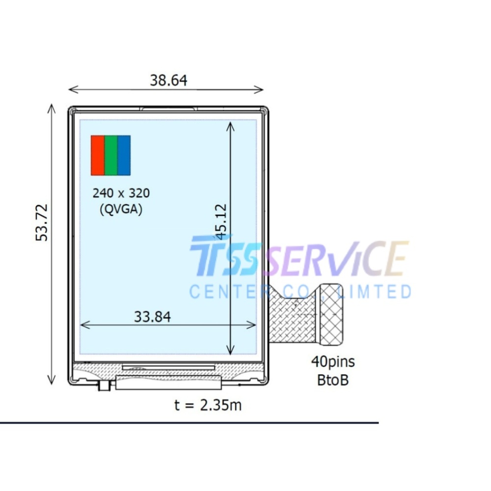 New Ortustech 2.2 inch 240*320 a-Si TFT-LCD Display Panel COM22H2P84ULC for Industrial