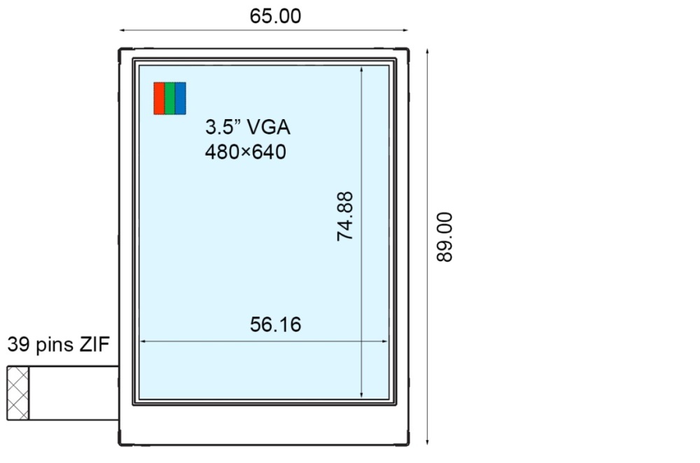 New Ortustech 3.7 inch 480*640 a-Si TFT-LCD Display Panel COM37H3M04DLC  for Industrial