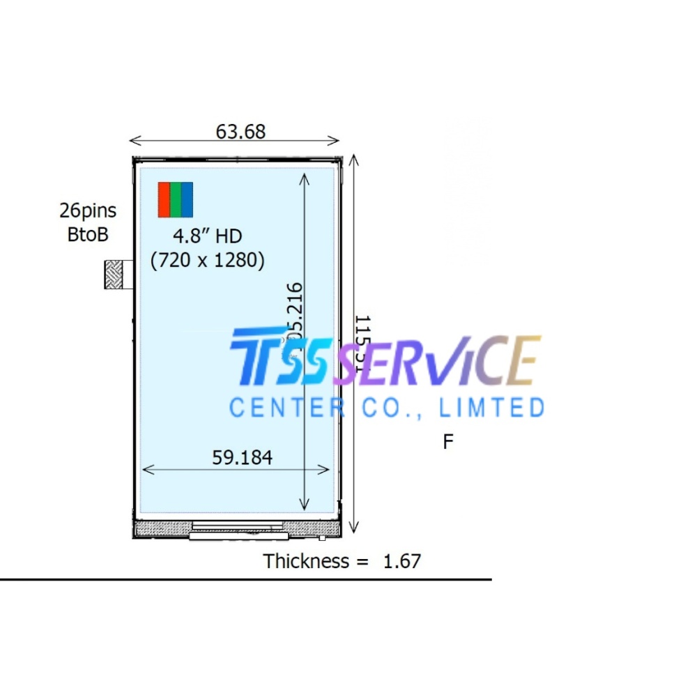 New Ortustech 4.8 inch 720*1280 a-Si TFT-LCD Display Panel COM48H4N22ULC  for Industrial