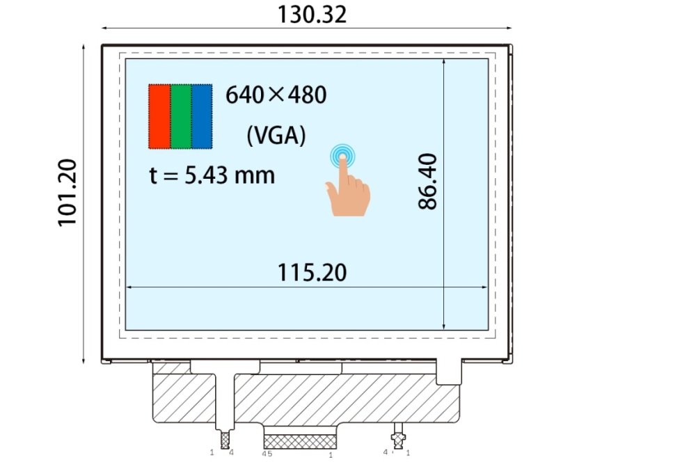 Ortustech New and original a-Si TFT-LCD COM57H5M87KTC 5.7" 640*480 LCD Screen