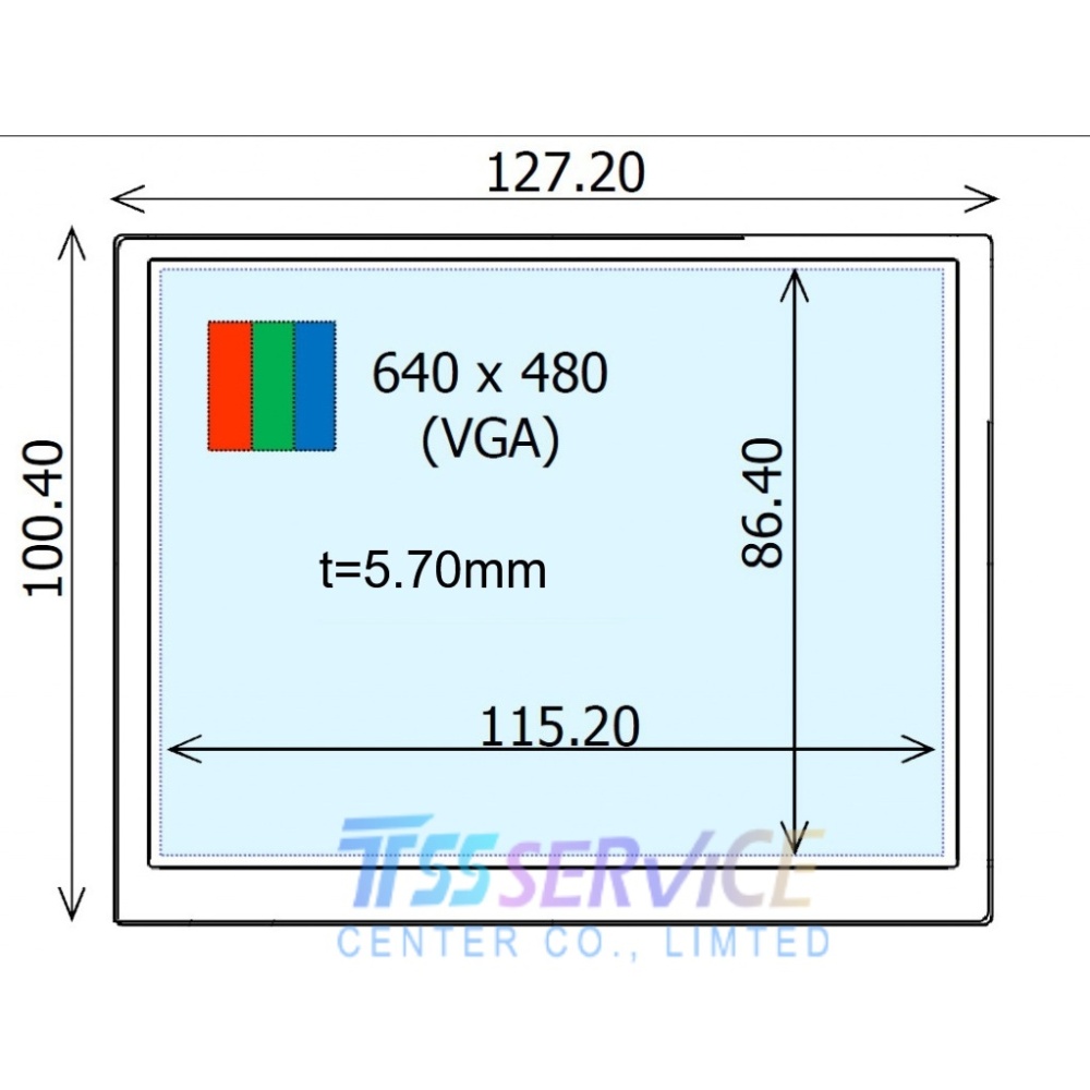 New Ortustech 5.7 inch 640*480 a-Si TFT-LCD Display Panel COM57T5N07RSC for Industrial