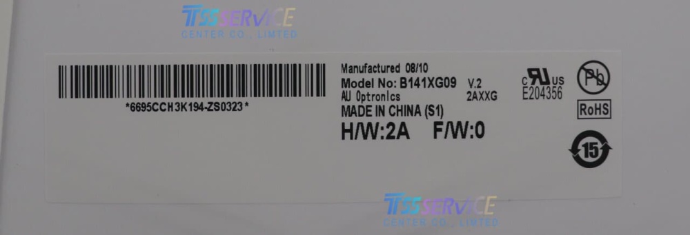 B141XG09 V.2 XGA 14.1-inch TN CCFL 1024(H) × 768 TFT-LCD Module PANEL