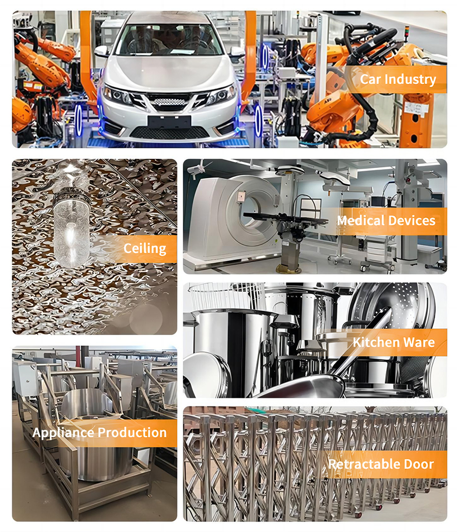 applications of  stainless steel square bars