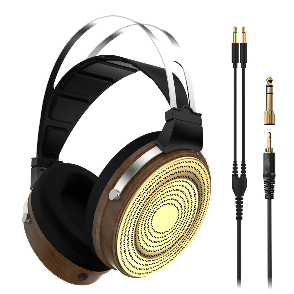 HF-25 HiFi Over-Ear Open-Back Headphones – 50mm Dynamic Driver, Detachable Mic Cable for Audiophile Music & Gaming