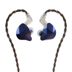 EH-270 Hybrid IEM: 1DD+1BA Dual Driver Earphones, 10mm Graphene Titanium Diaphragm, Zinc Alloy Diamond-Cut Shell, 0.78mm 2Pin Detachable Cable with Optional HD Microphone