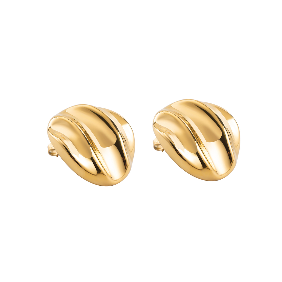 Thick 18K Gold Plated Hoop Earrings for Women, Stainless Steel Chunky Statement Dainty Huggie Earrings, Water Resistant Jewelry