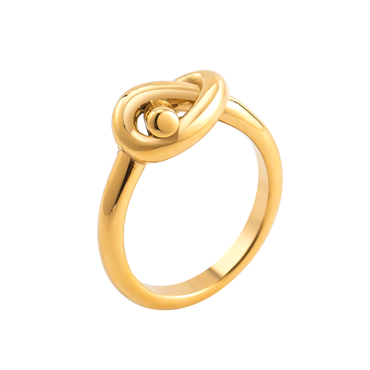 Minimalist Knot Ring 18K Gold Plated Stainless Steel Love Knot Eternity Promise Jewelry Hypoallergenic for Women