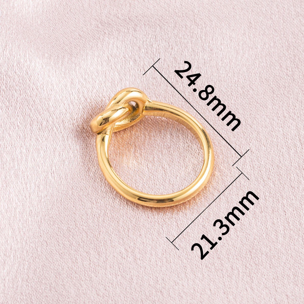 Minimalist Knot Ring 18K Gold Plated Stainless Steel Love Knot Eternity Promise Jewelry Hypoallergenic for Women