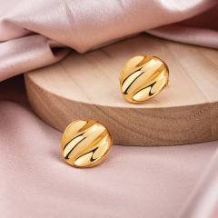 Thick 18K Gold Plated Hoop Earrings for Women, Stainless Steel Chunky Statement Dainty Huggie Earrings, Water Resistant Jewelry