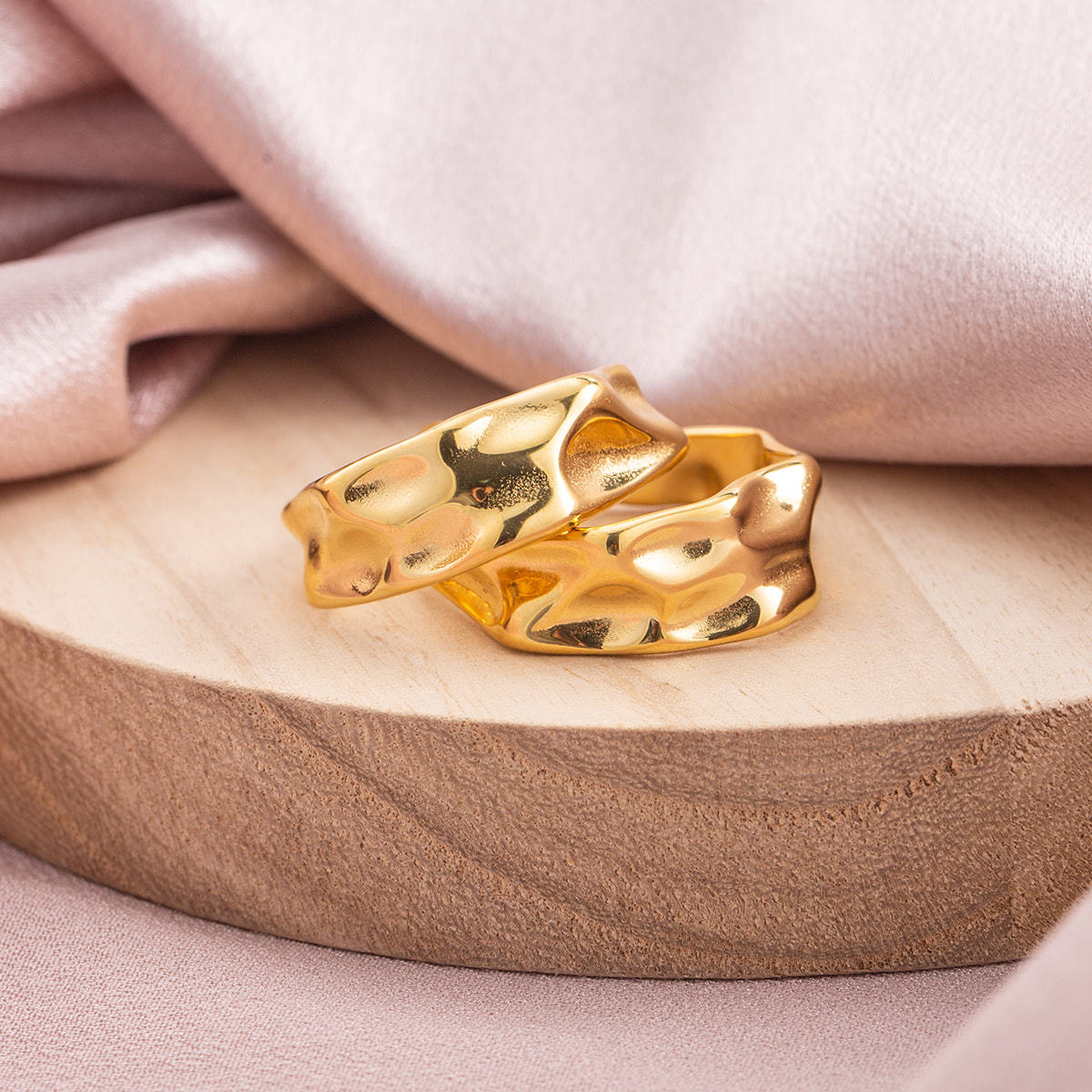 18K Gold Plated Stainless Steel Irregular Hammered Hoop Earrings for Women, Vacuum Plated Tarnish-Free Geometric Huggie Earrings, Dainty Jewelry Gifts