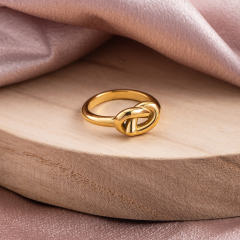 Minimalist Knot Ring 18K Gold Plated Stainless Steel Love Knot Eternity Promise Jewelry Hypoallergenic for Women