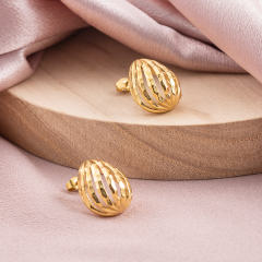 18K Gold Plated Stainless Steel Hollow Water Drop Stud Earrings for Women, Dainty Hammered Textured Minimalist Jewelry Gift