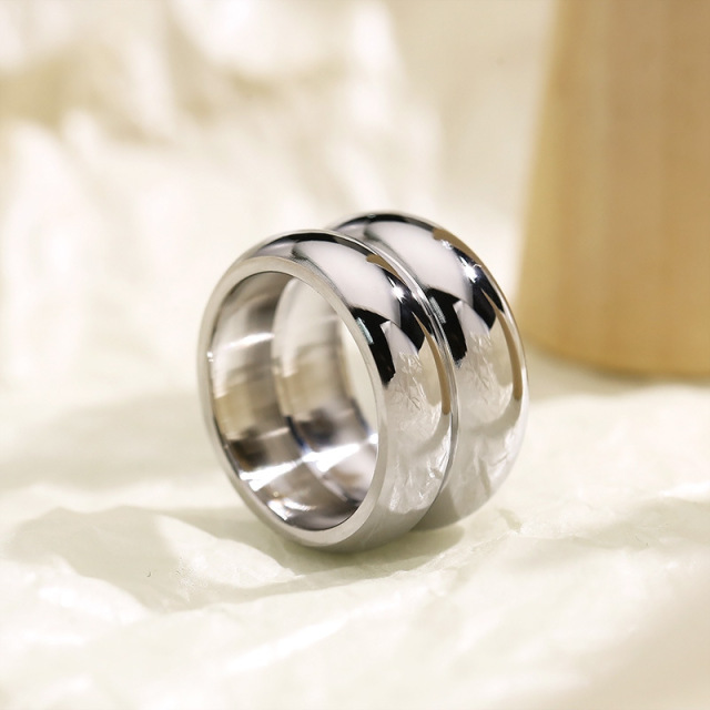 18K Vacuum Plated Stainless Steel High Polish Thick Double Ring Band 13mm Width