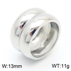 18K Vacuum Plated Stainless Steel High Polish Thick Double Ring Band 13mm Width