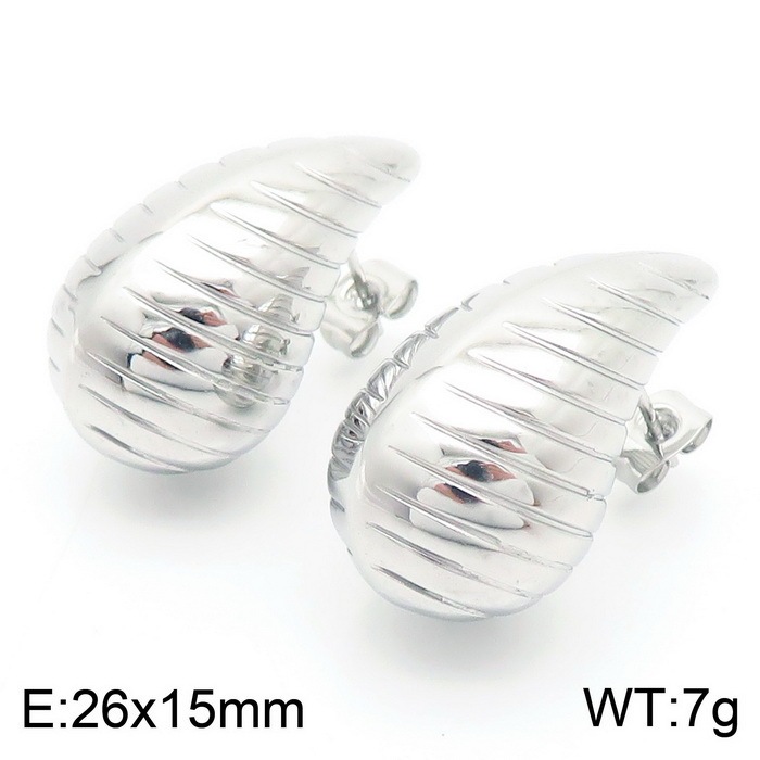 18K Gold Plated Stainless Steel Chunky Dome Earrings for Women | 26x15mm Waterdrop Croissant Stud Earrings | Waterproof Tarnish Free Fashion Jewelry Gift