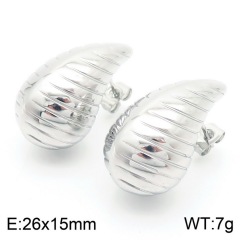 18K Gold Plated Stainless Steel Chunky Dome Earrings for Women | 26x15mm Waterdrop Croissant Stud Earrings | Waterproof Tarnish Free Fashion Jewelry Gift