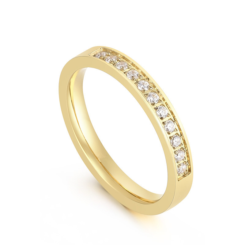 Luxurious 18K Gold Plated Couples Wedding Band Set, Women's Solitaire Engagement Ring with Men's/Women's Eternity Wedding Band, Anniversary Promise Gift