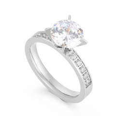 Luxurious 18K Gold Plated Couples Wedding Band Set, Women's Solitaire Engagement Ring with Men's/Women's Eternity Wedding Band, Anniversary Promise Gift