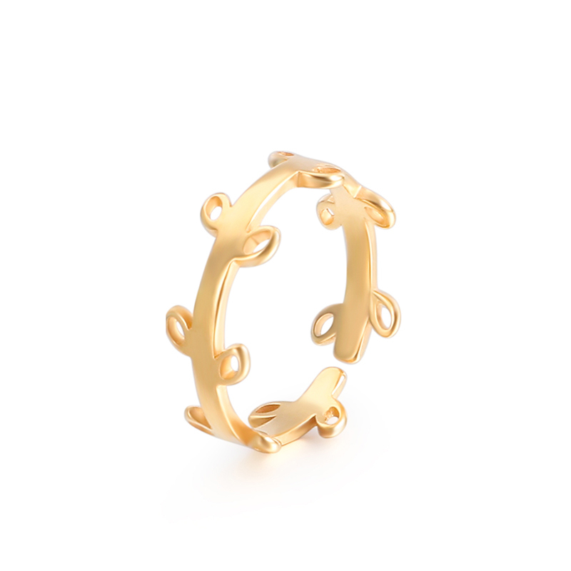 3 Pcs 18K PVD Gold Plated Star Vine Geometric Rings Set for Women, Stainless Steel Open Design Non-Adjustable Statement Jewelry Gift