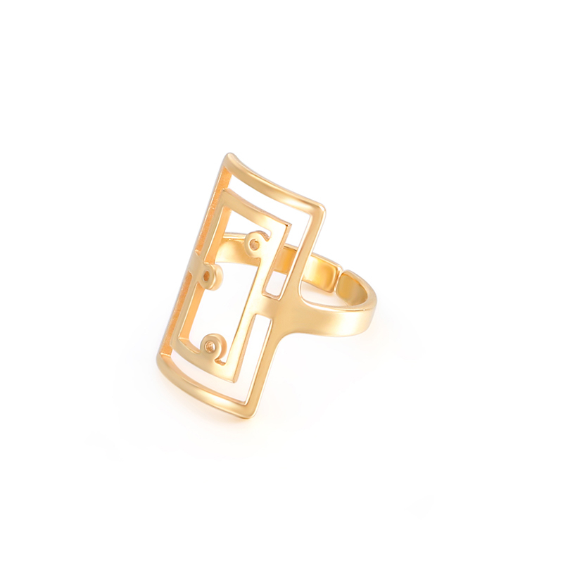 3 Pcs 18K PVD Gold Plated Star Vine Geometric Rings Set for Women, Stainless Steel Open Design Non-Adjustable Statement Jewelry Gift