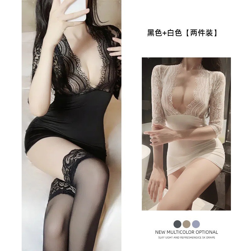 性感大码蕾丝包臀裙情趣内衣装性感秘书制服免脱诱惑睡衣激情透视