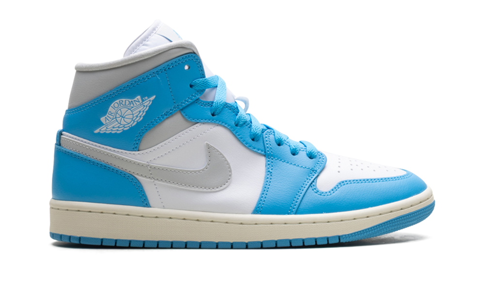 Jordan 1 Mid WMNS "Dark Powder Blue White Sail Neutral Grey" BQ6472 400