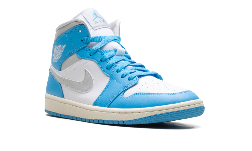 Jordan 1 Mid WMNS "Dark Powder Blue White Sail Neutral Grey" BQ6472 400