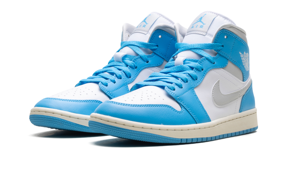 Jordan 1 Mid WMNS "Dark Powder Blue White Sail Neutral Grey" BQ6472 400