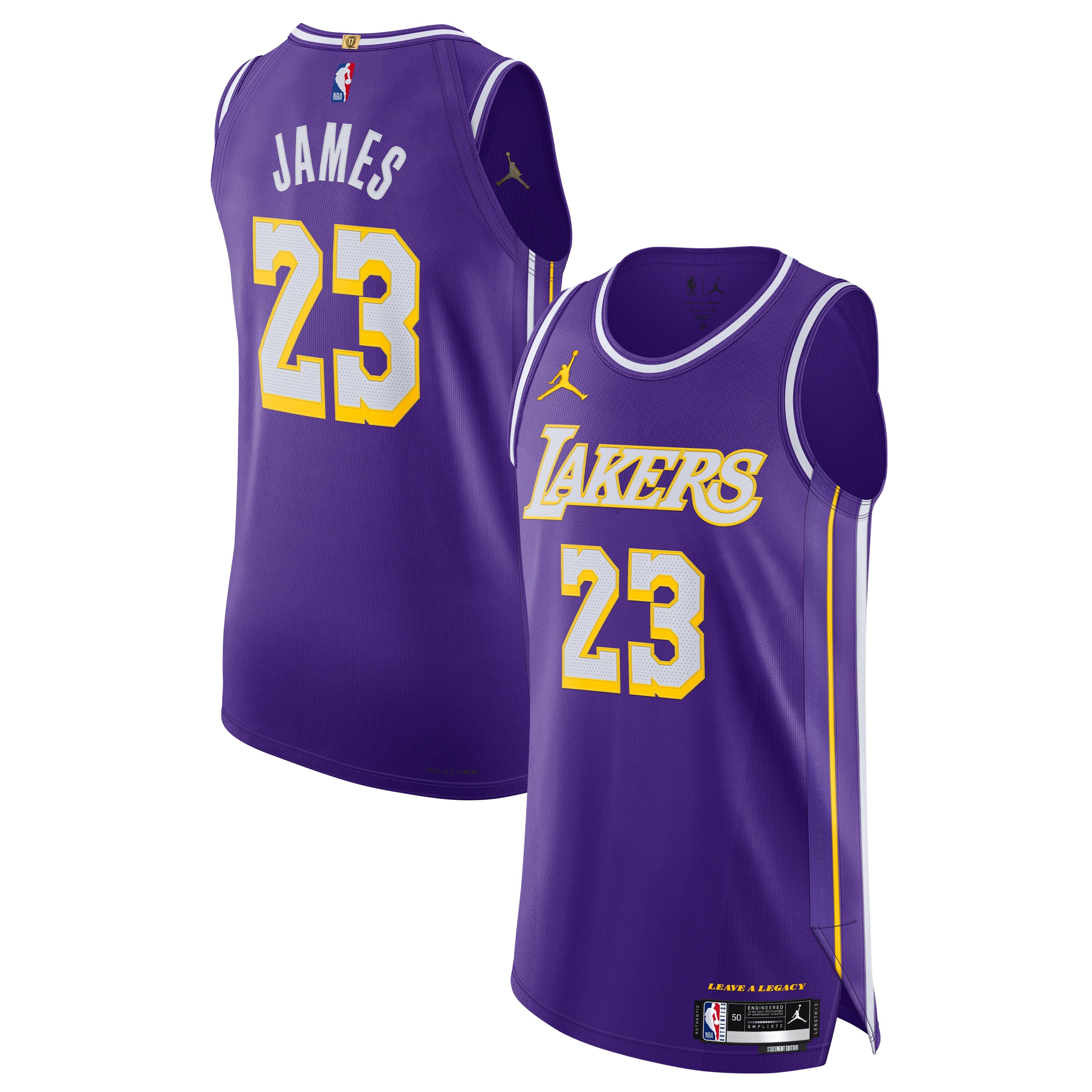 Unisex Los Angeles Lakers LeBron James Jordan Brand Purple 2025/26 Authentic Jersey - Statement Edition