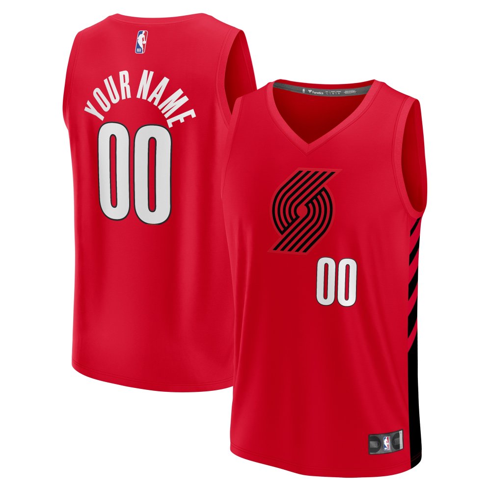Men's Portland Trail Blazers  Fanatics Red  Fast Break Custom Replica Jersey - Statement Edition