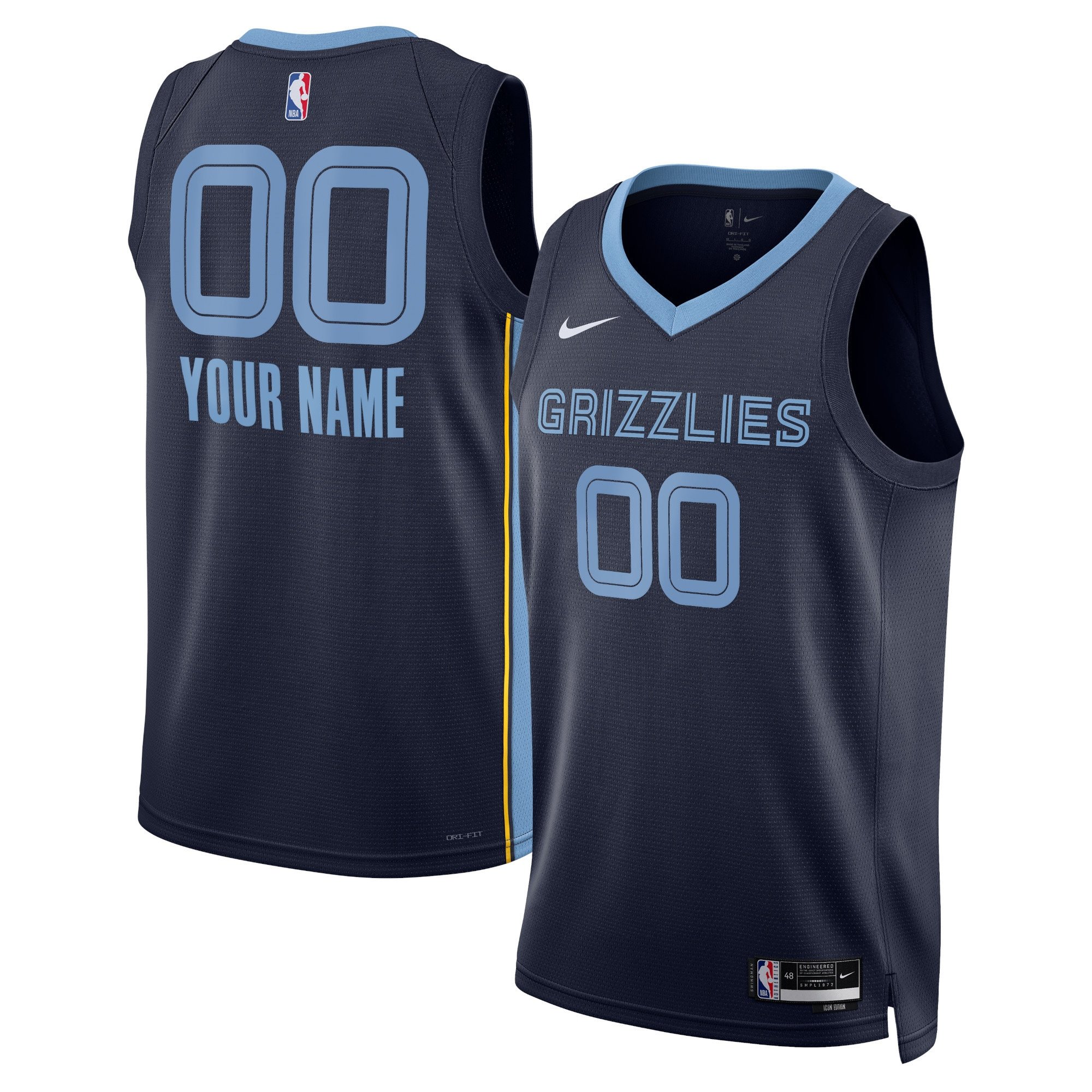 Unisex Memphis Grizzlies Nike White Swingman Custom Jersey - Association Edition