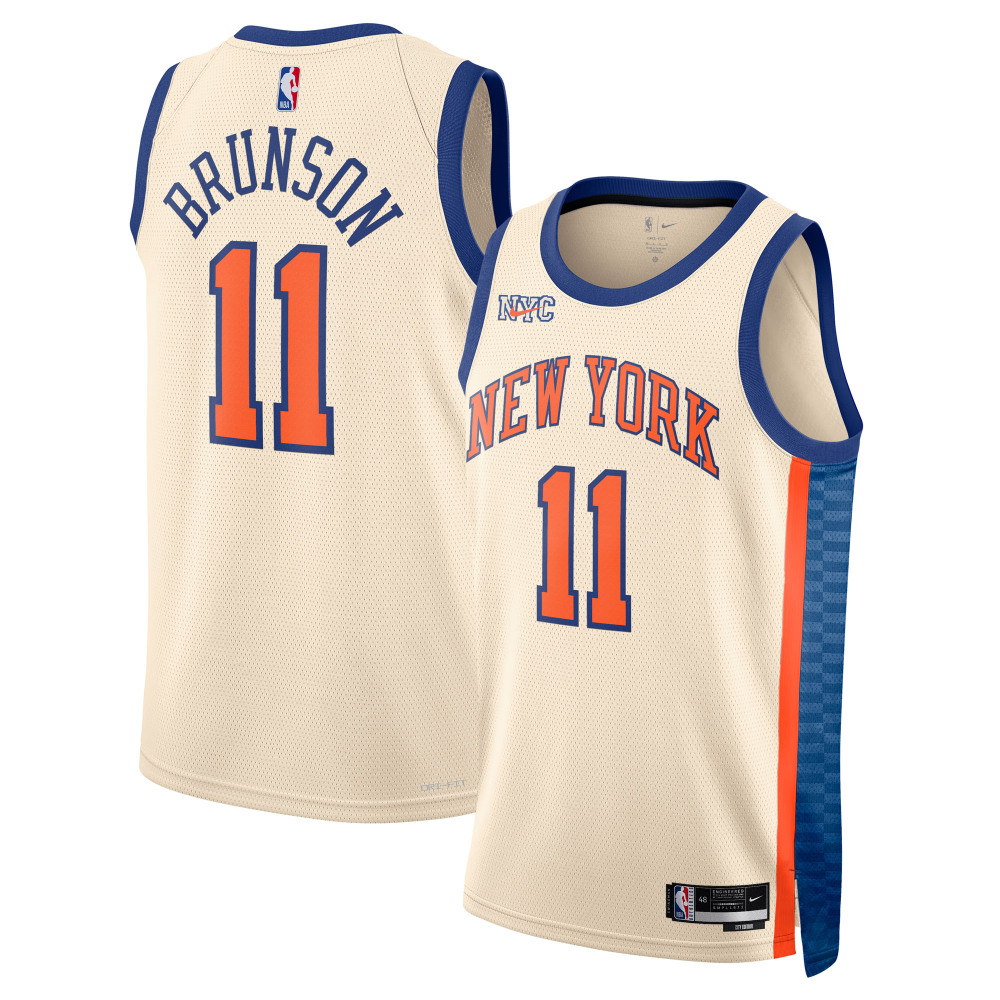 Unisex New York Knicks Jalen Brunson Nike Cream 2025/26 Swingman Jersey - City Edition