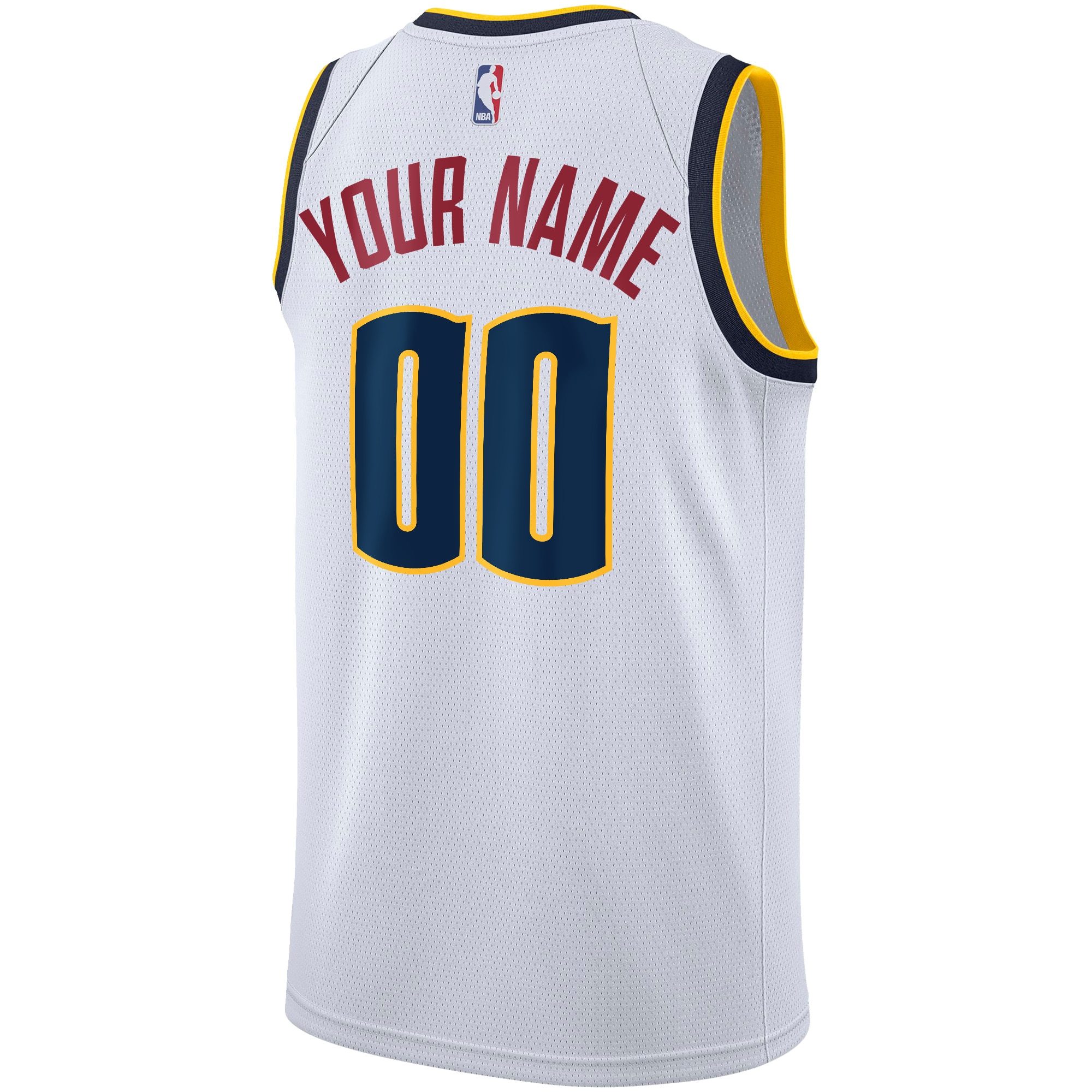 Men's Denver Nuggets Nike White Swingman Custom Jersey - Association Edition