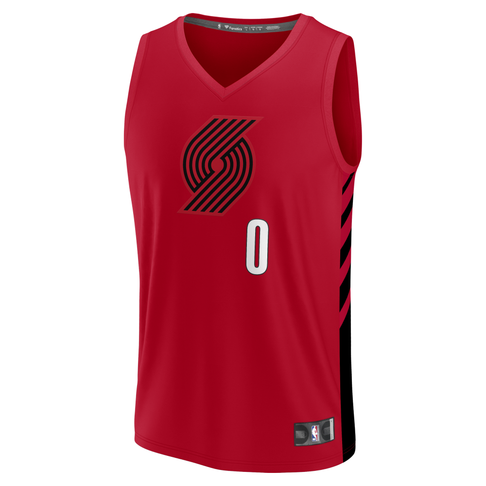 Men's Portland Trail Blazers Damian Lillard Fanatics Red Fast Break Replica Jersey - Statement Edition