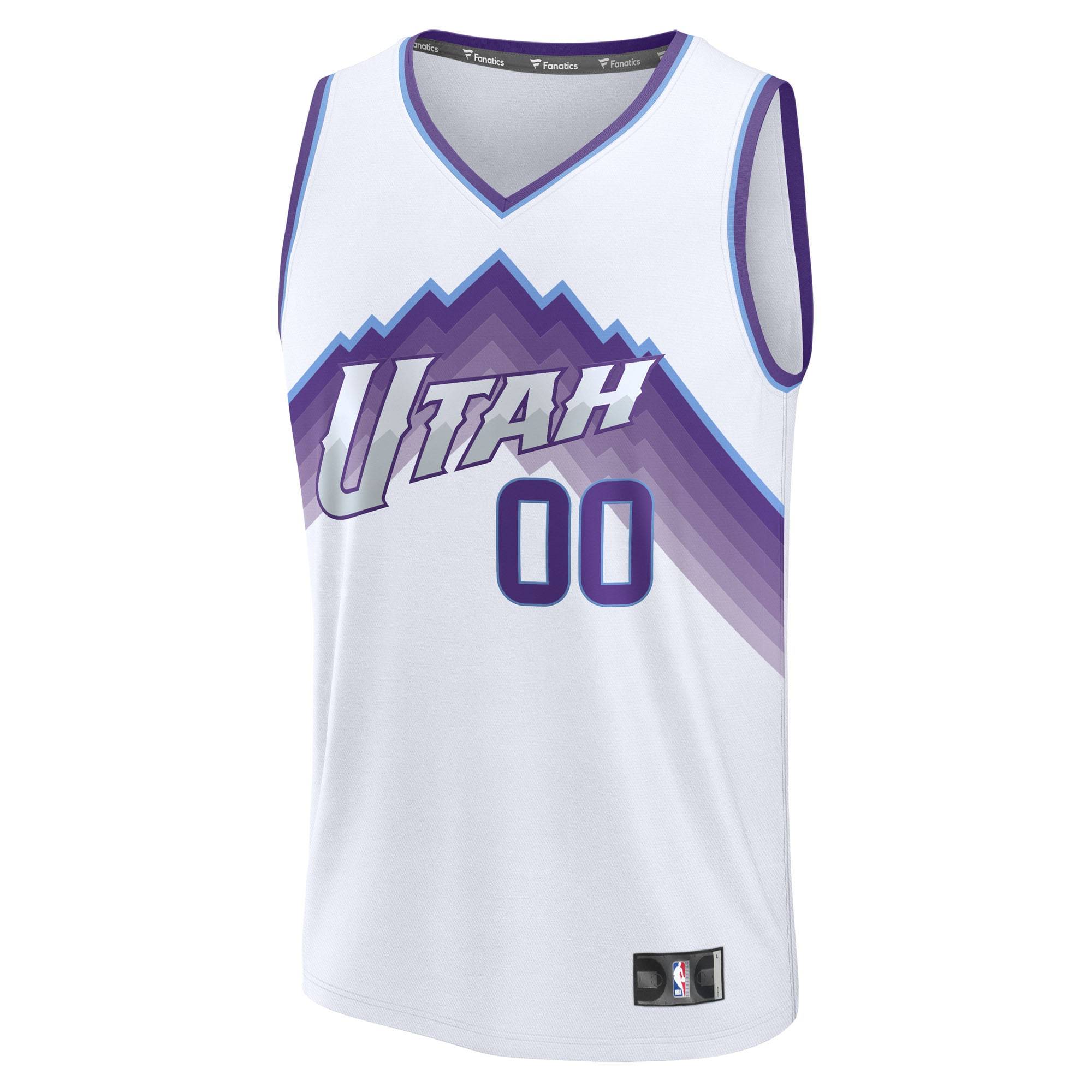 Men's Utah Jazz Fanatics White Fast Break Replica Custom Jersey - Association Edition