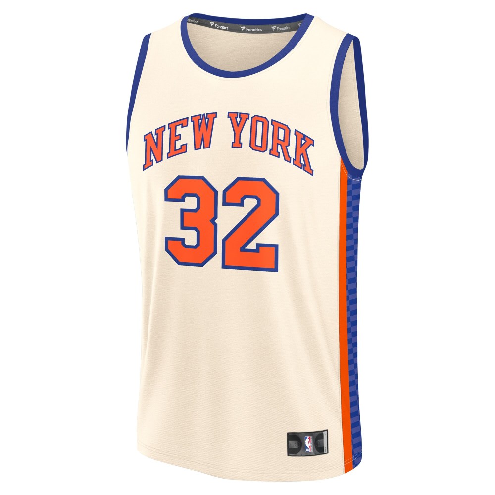 Men's New York Knicks Karl-Anthony Towns Fanatics Cream 2025/26 City Edition Fast Break Jersey