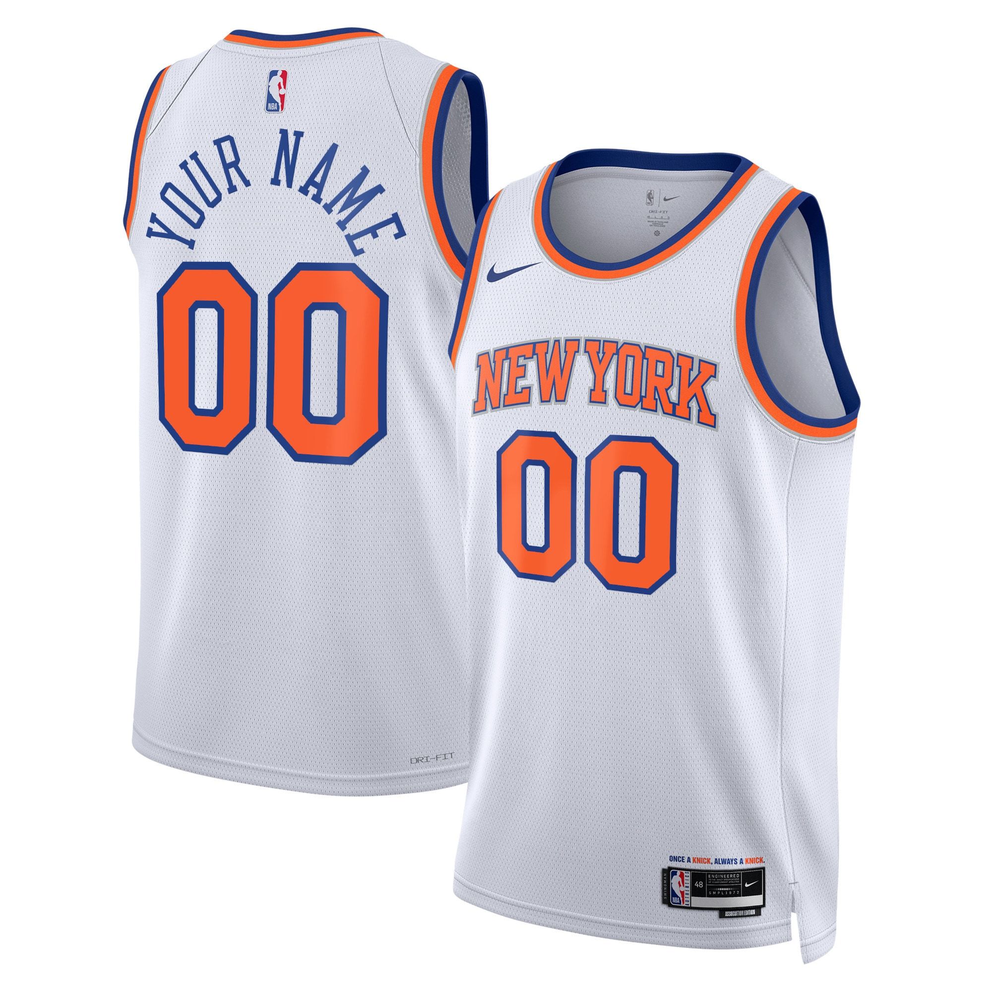 Unisex New York Knicks Nike Blue Swingman Custom Jersey - Icon Edition