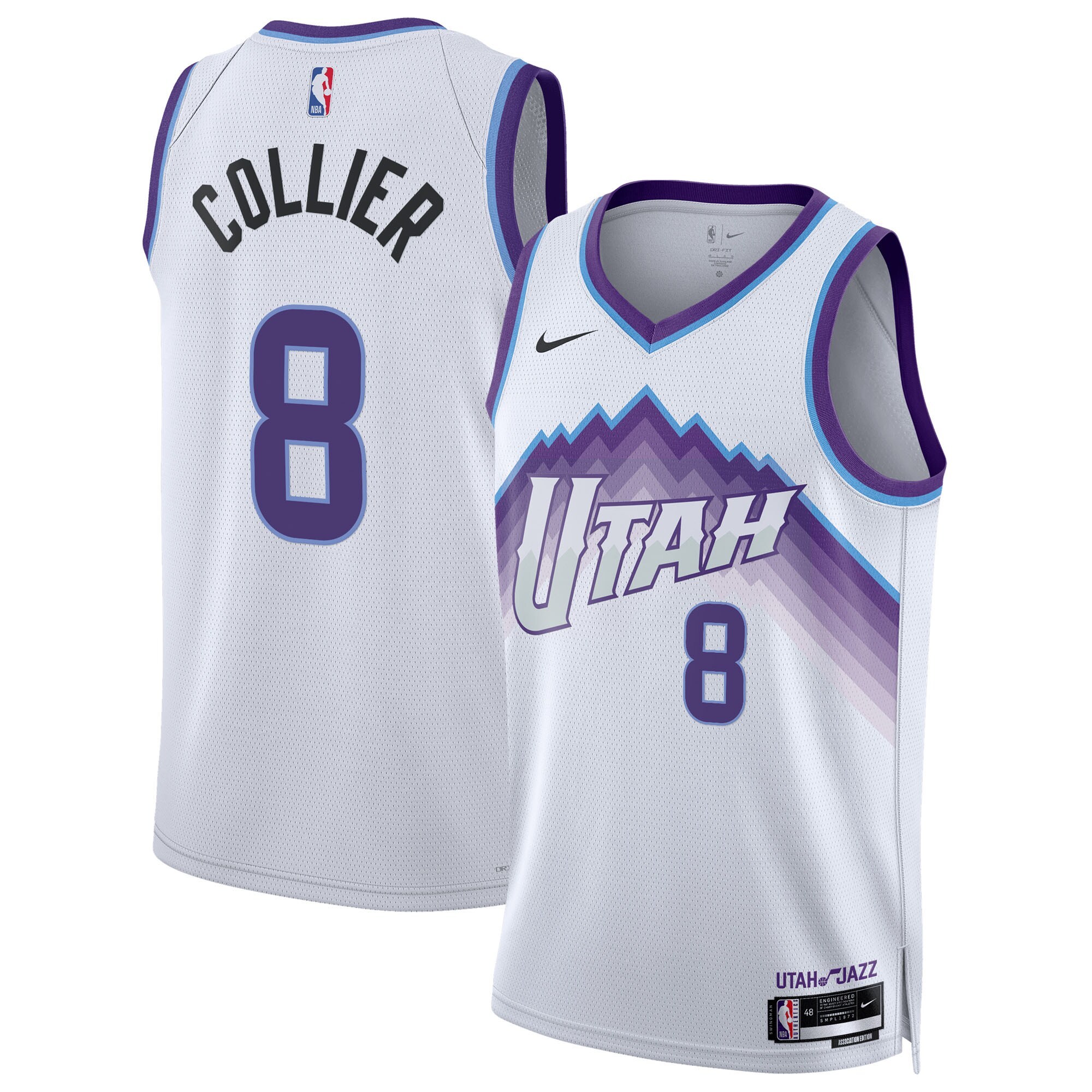Unisex Utah Jazz Isaiah Collier Nike White Swingman Jersey - Association Edition