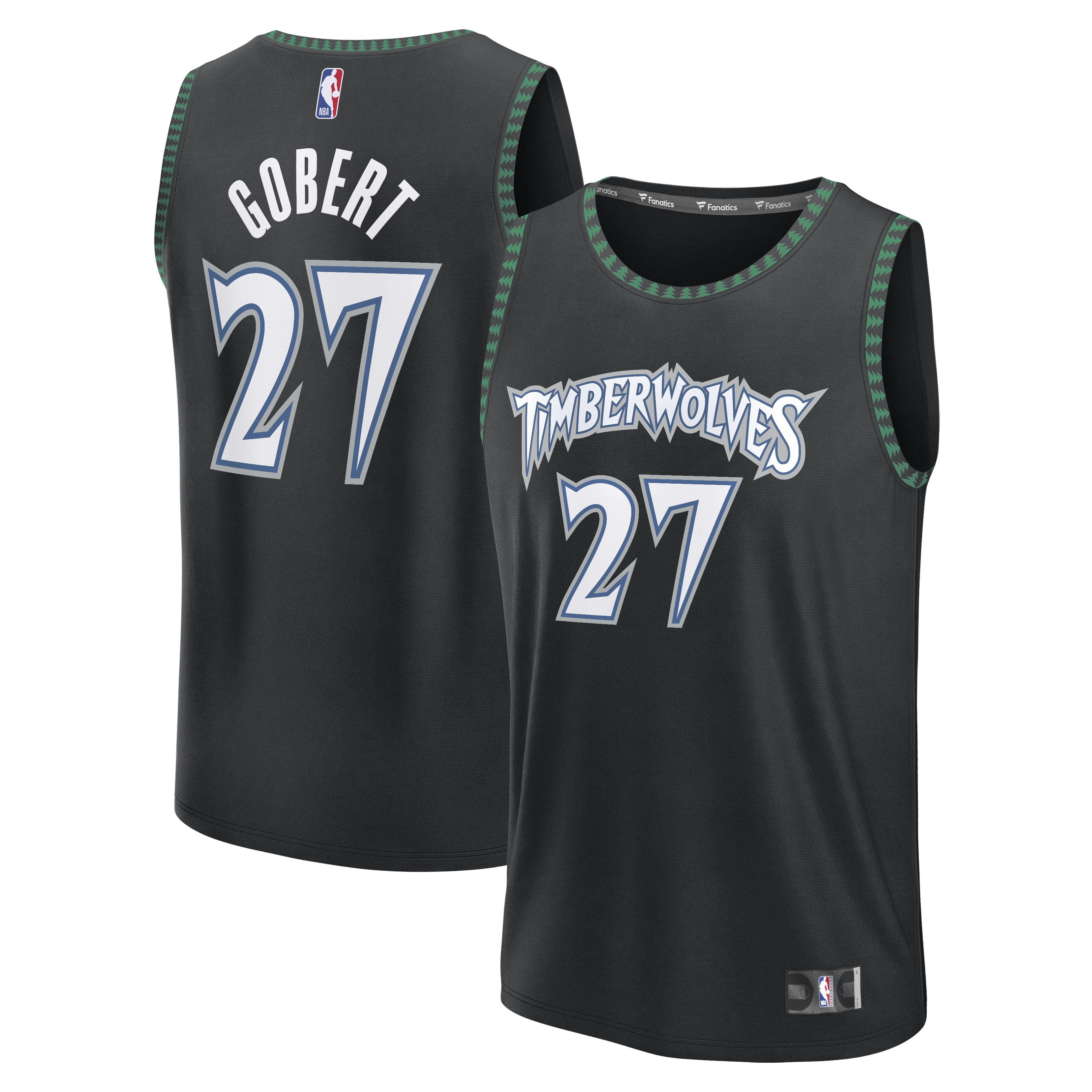 Men's Minnesota Timberwolves Rudy Gobert Fanatics Black Fastbreak Jersey - Classic Edition