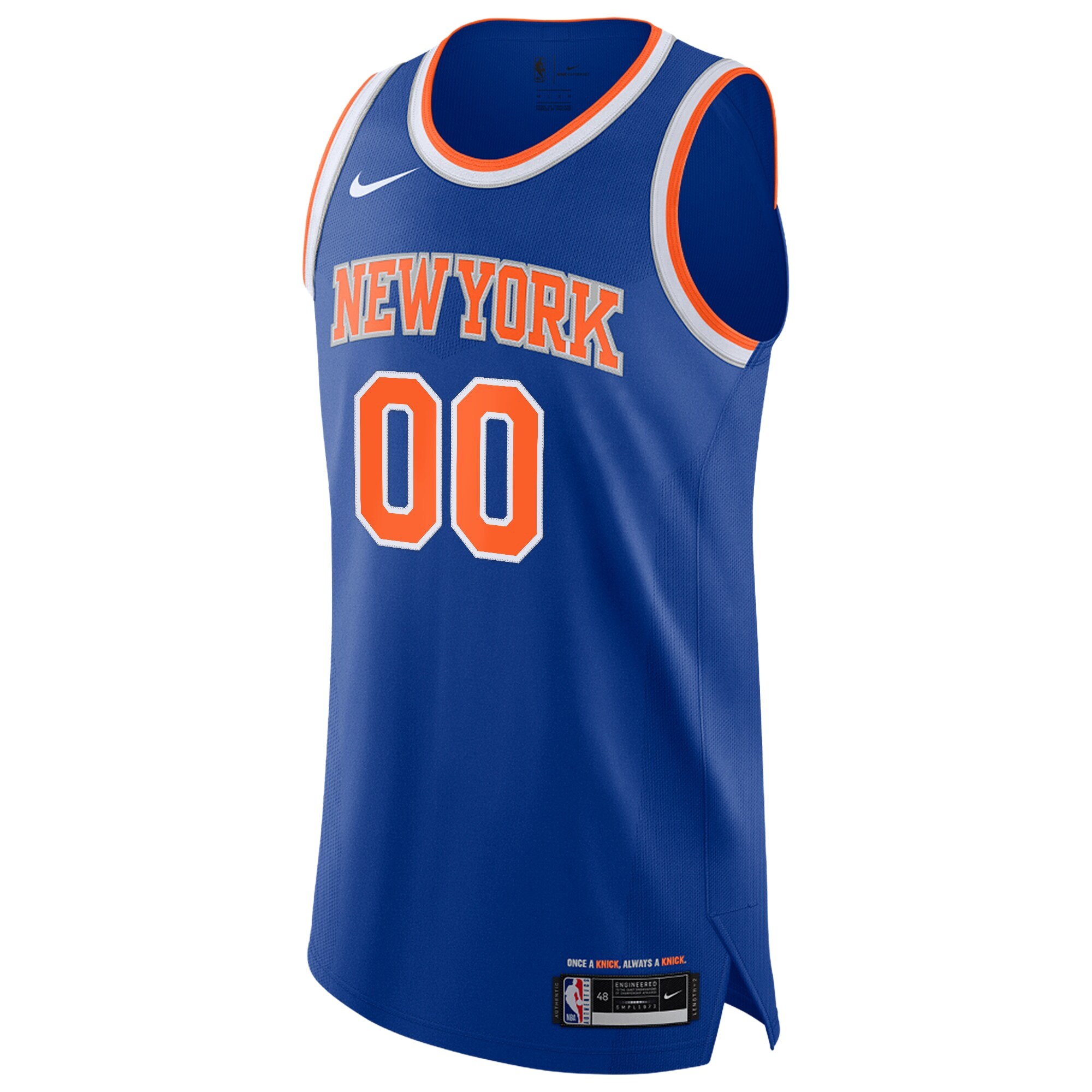 Men's New York Knicks Nike Blue Authentic Custom Jersey - Icon Edition