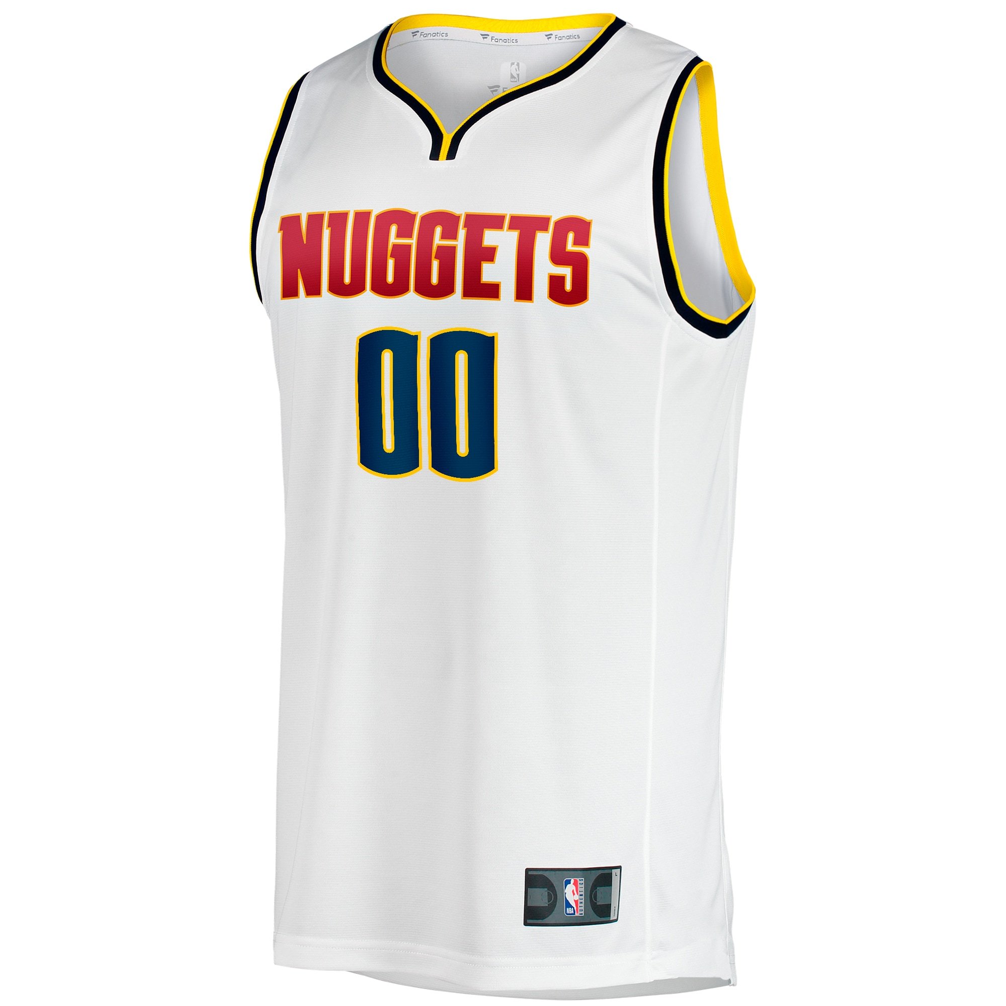 Men's Denver Nuggets Fanatics White Fast Break Custom Replica Jersey - Association Edition