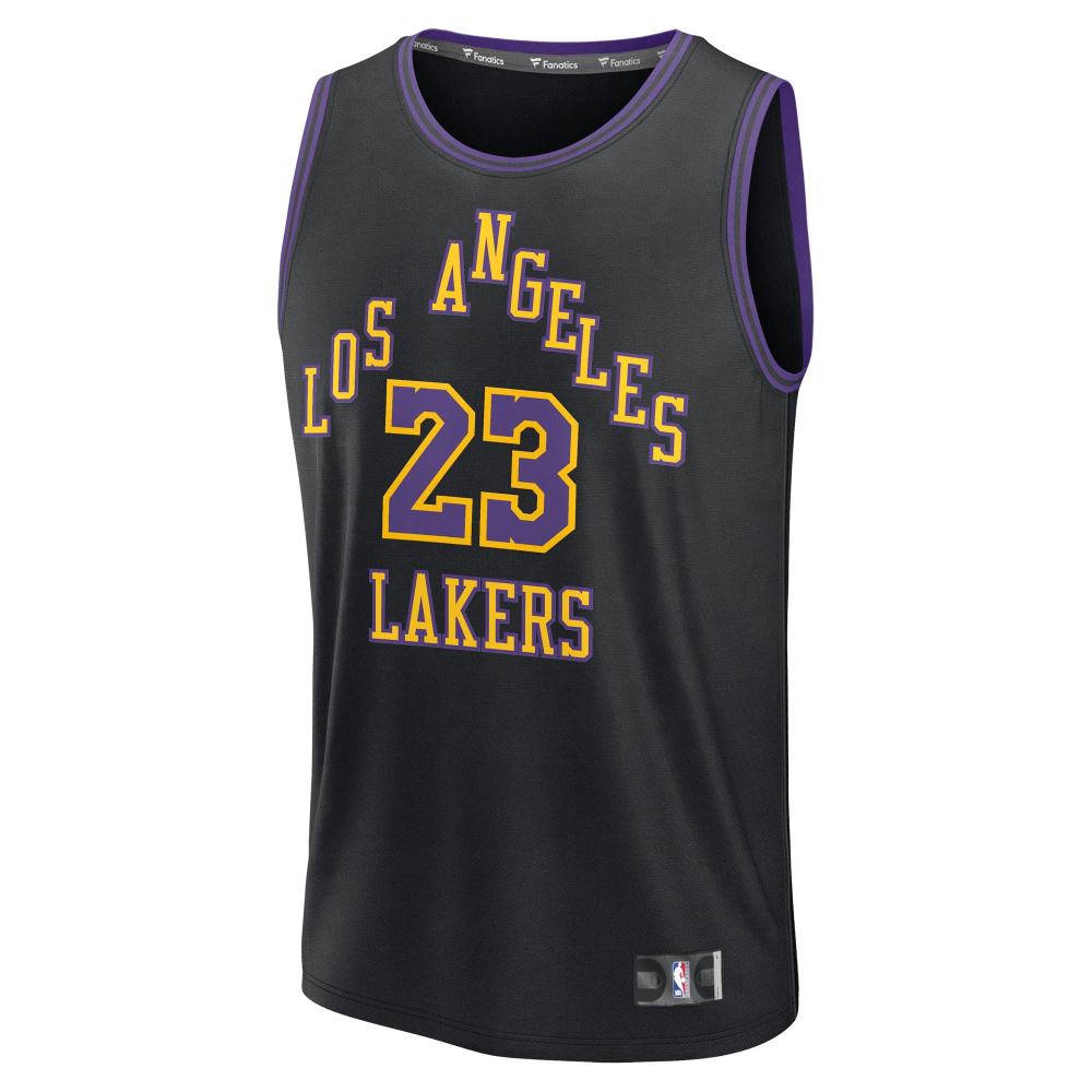 Men's Los Angeles Lakers LeBron James Fanatics Black 2025/26 City Edition Fast Break Jersey