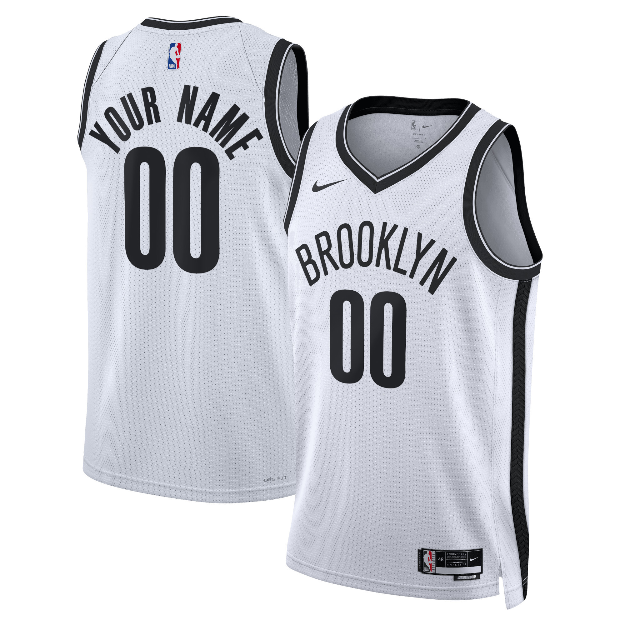Unisex Brooklyn Nets Nike Black Swingman Custom Jersey - Icon Edition