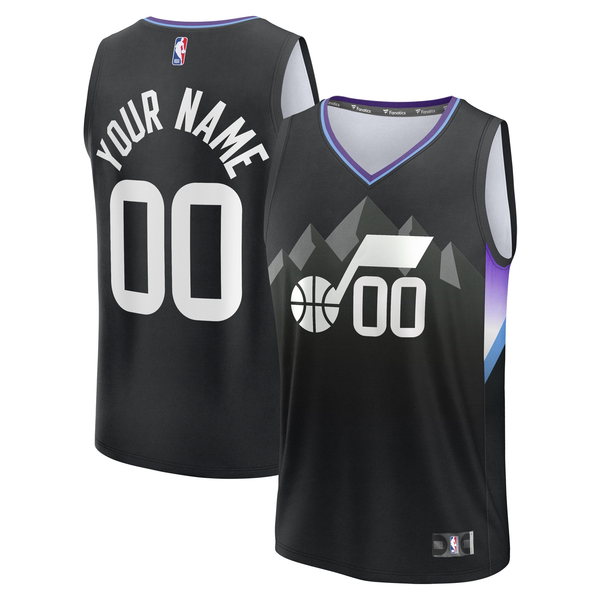 Men's Utah Jazz Fanatics White Fast Break Replica Custom Jersey - Association Edition