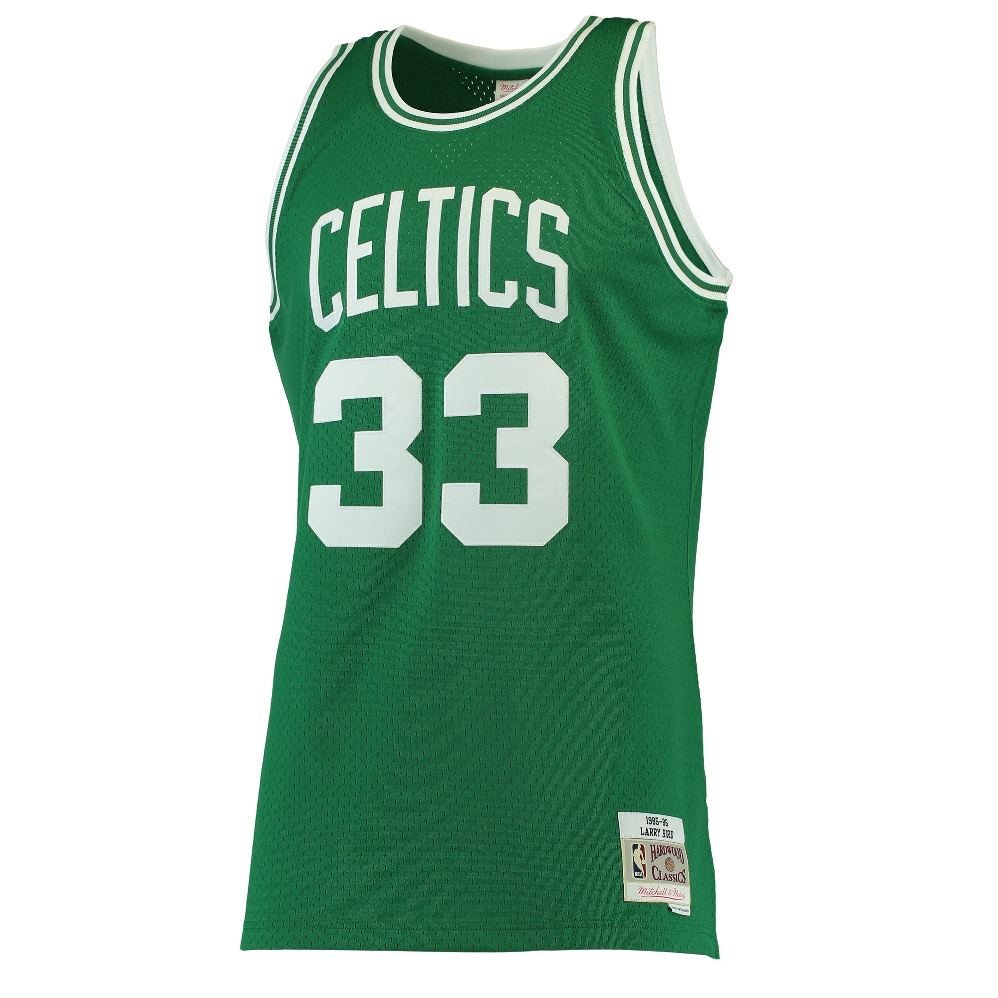 Men's Boston Celtics Larry Bird Mitchell & Ness White Hardwood Classics 1985/86 Swingman Jersey