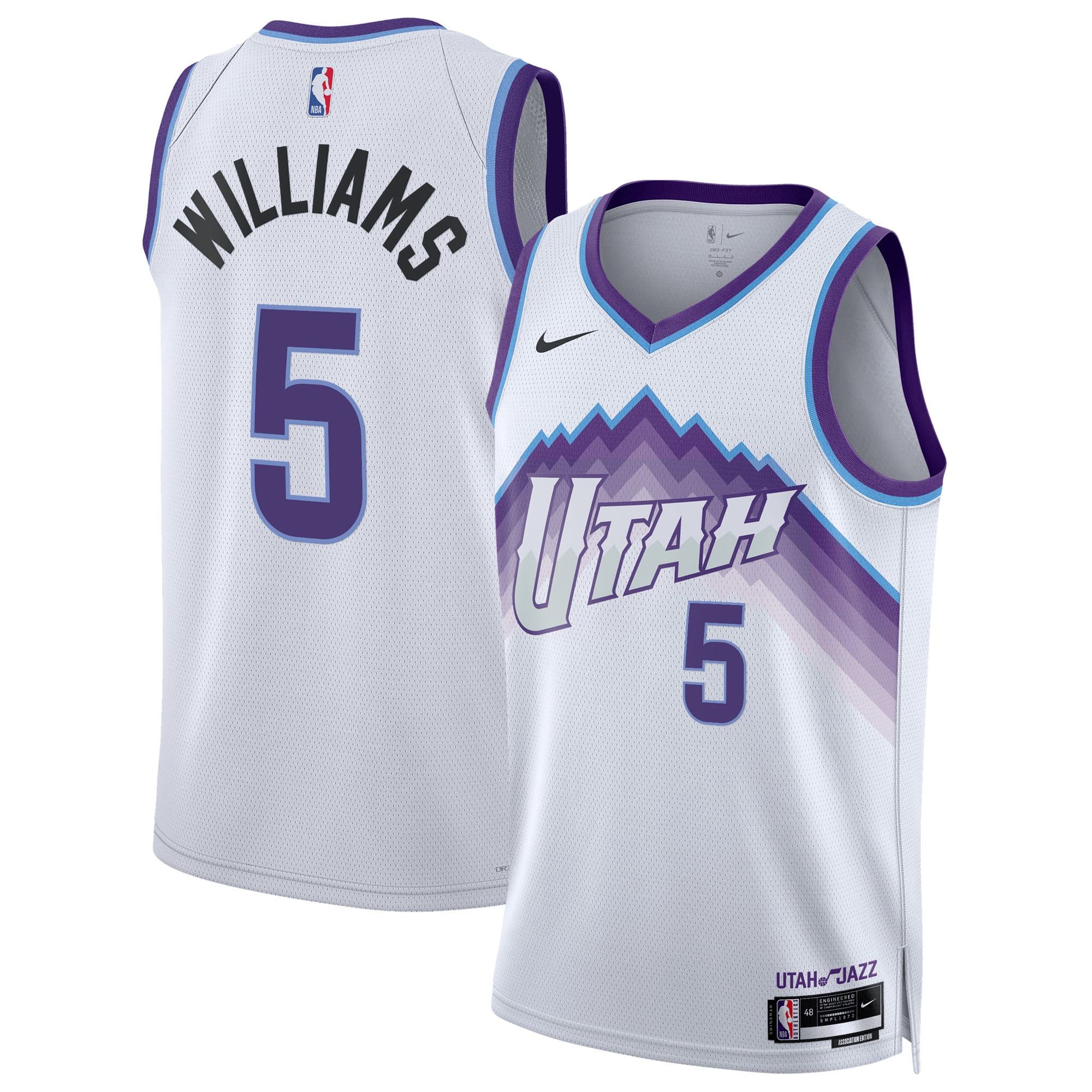 Unisex Utah Jazz Cody Williams Nike White Swingman Jersey - Association Edition
