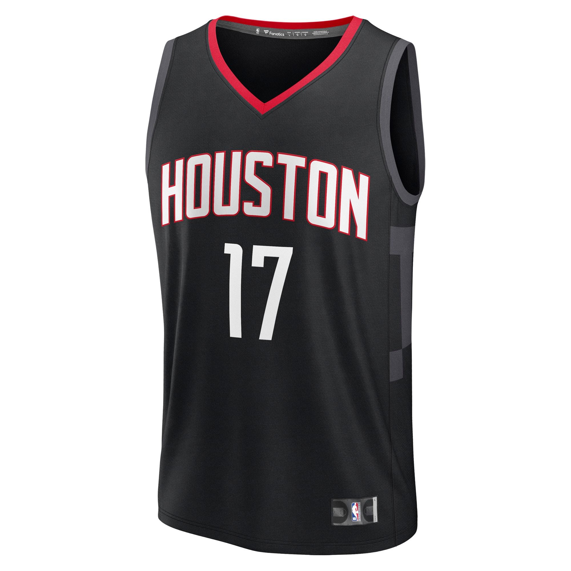 Men's Houston Rockets Tari Eason Fanatics Black Fast Break Replica Player Jersey - Statement Edition