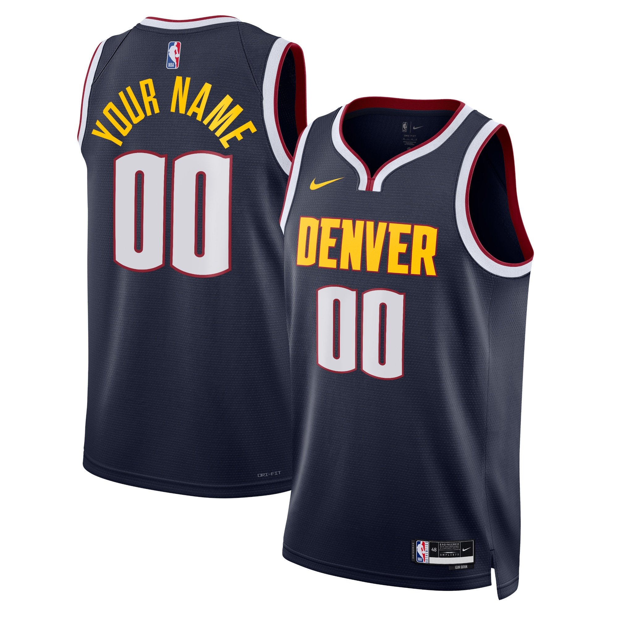 Unisex Denver Nuggets Nike White Swingman Custom Jersey - Association Edition