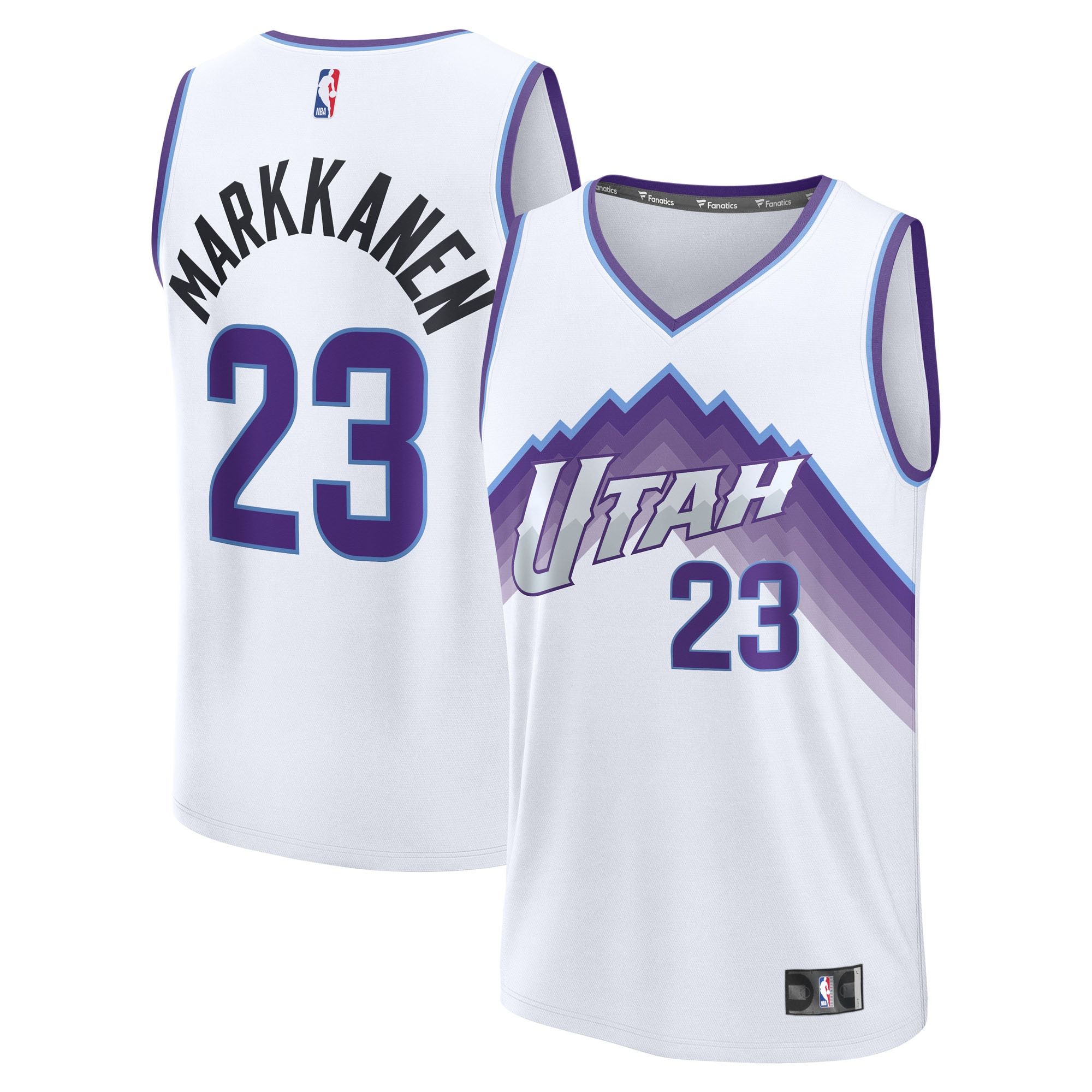 Men's Utah Jazz Lauri Markkanen Fanatics White Fast Break Replica Jersey - Association Edition