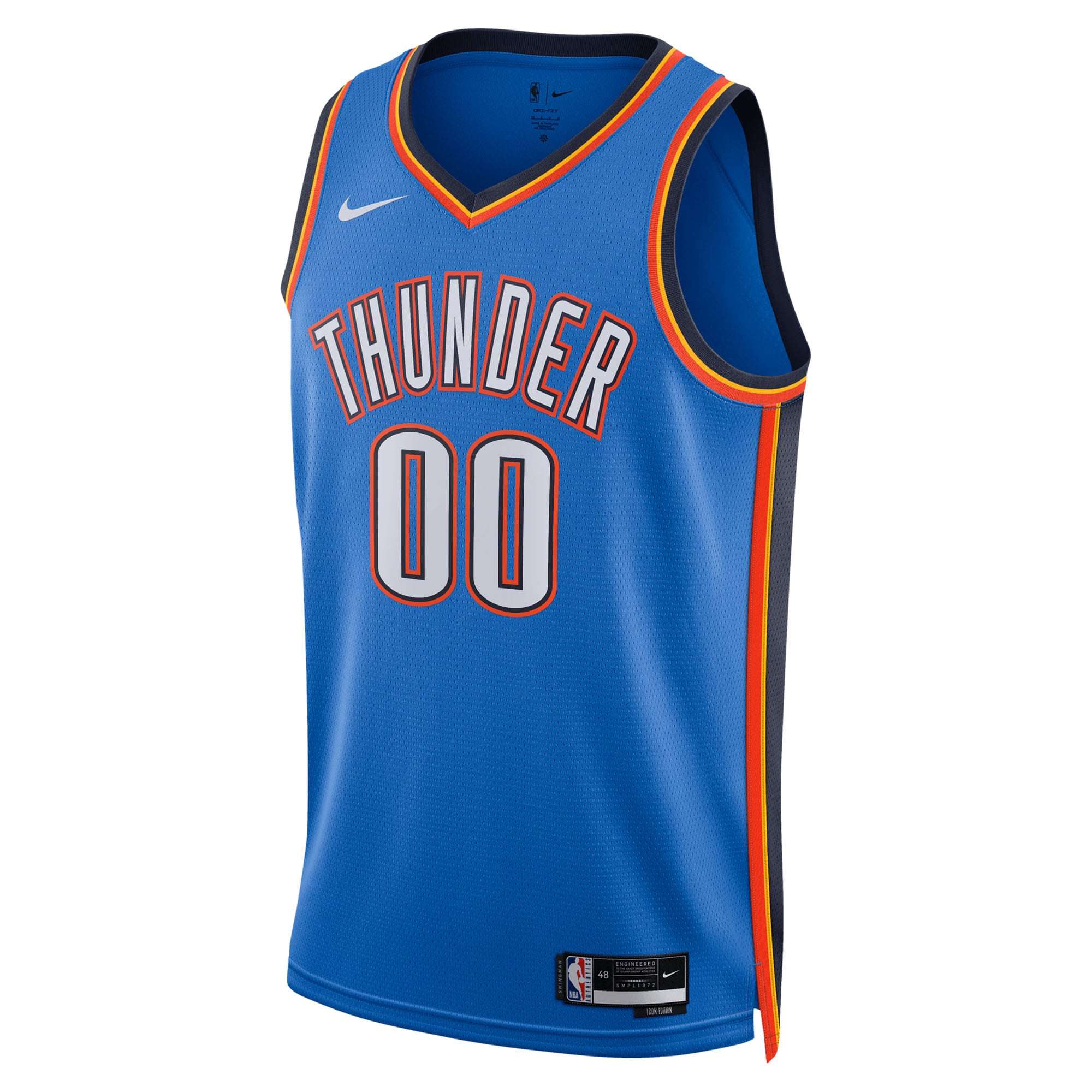 Unisex Oklahoma City Thunder Nike Blue 2025 NBA Finals Patch Custom Swingman Jersey - Icon Edition